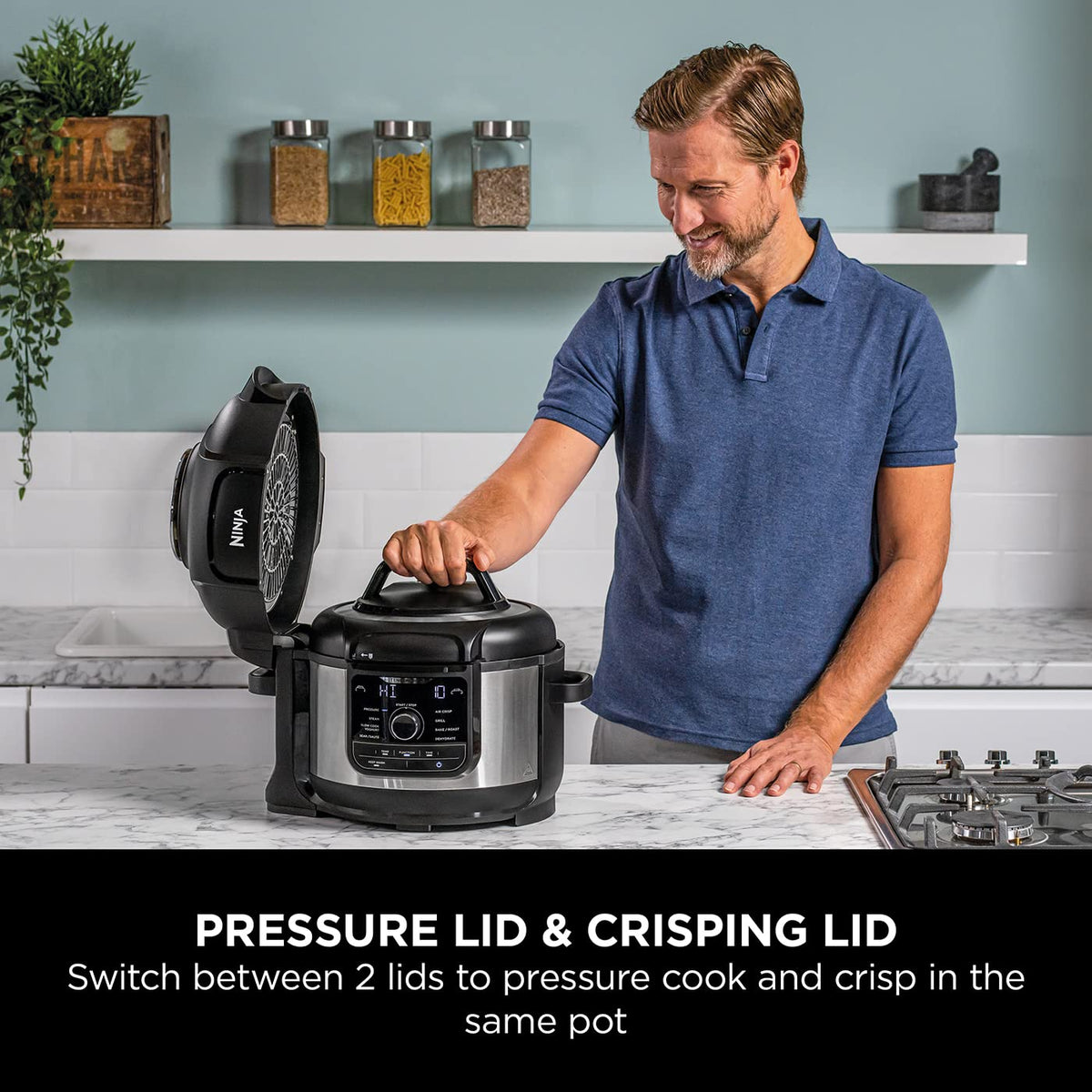 Ninja Foodi 9-in-1 Multi Cooker 6L – Pressure Cook & Air Fry – OP350UK