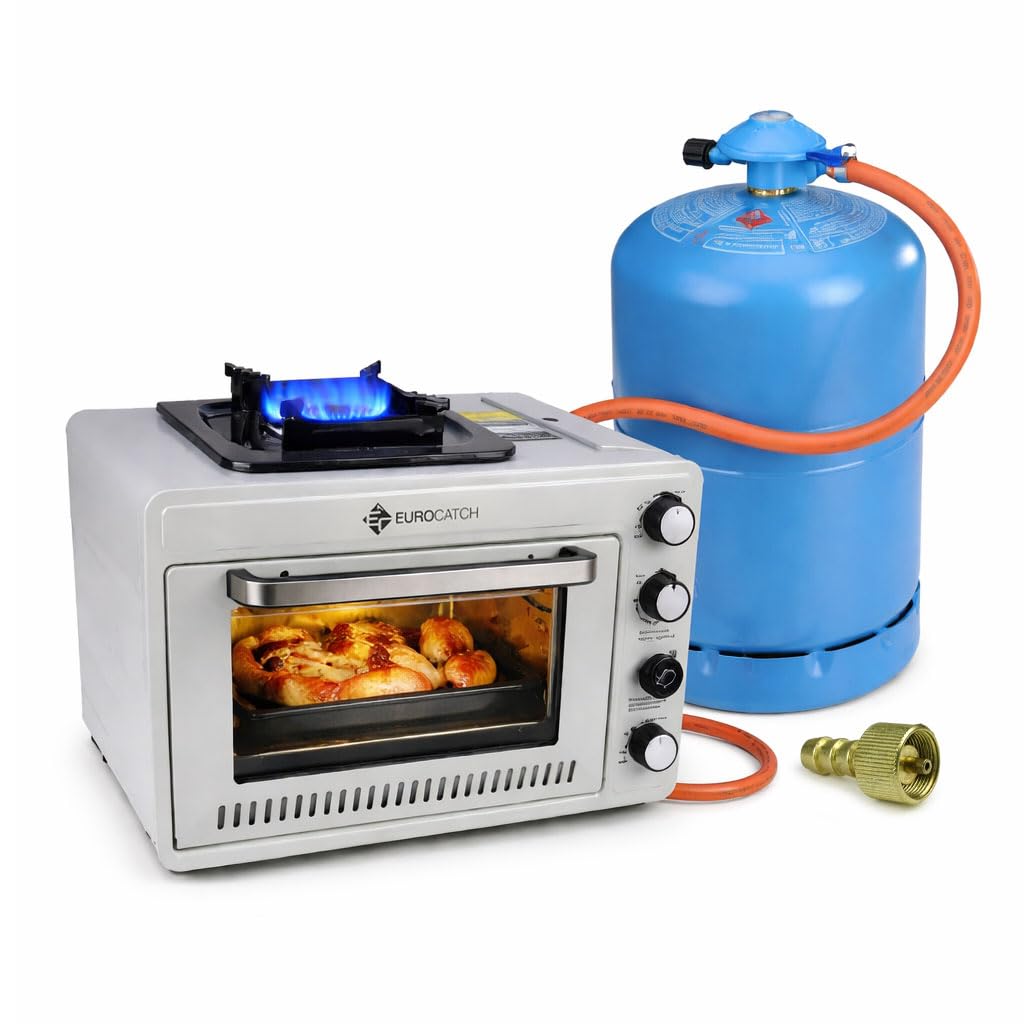Eurocatch Portable Gas Camping Oven 25.2L – 2.1kW with Burner