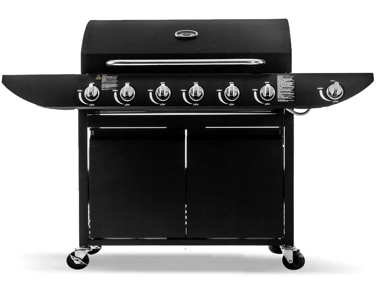 Deluxe 6+1 Burner Gas BBQ Grill with Side Burner & Storage