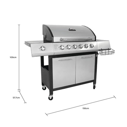 Charles Bentley 7-Burner Premium Gas BBQ with Side Burner