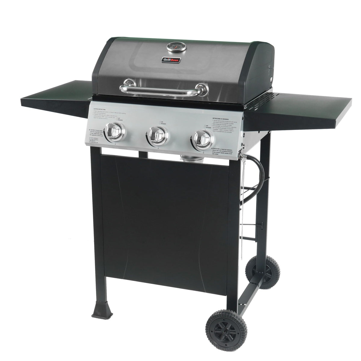 Grill Boss 3-Burner Portable Propane Gas BBQ Grill with Lid