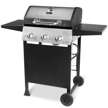 Grill Boss 3-Burner Portable Propane Gas BBQ Grill with Lid