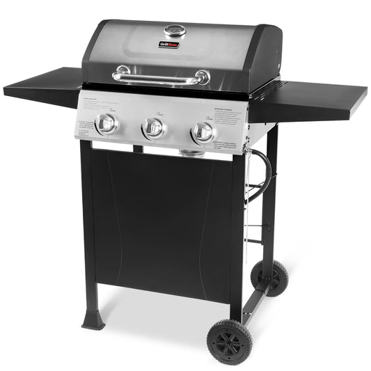 Grill Boss 3-Burner Portable Propane Gas BBQ Grill with Lid