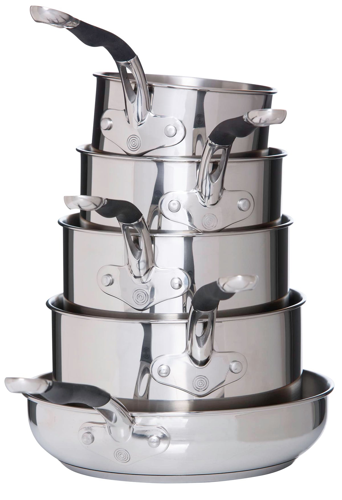 ProWare Stainless Steel 5-Piece Saucepan Set with Frying Pan