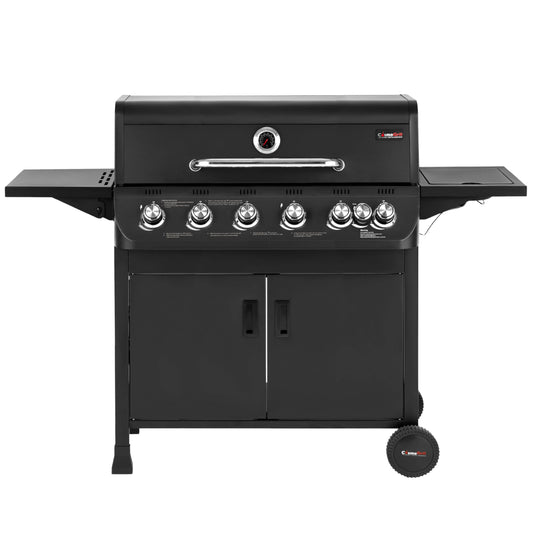 CosmoGrill Emberr 6+1 Burner Gas BBQ Grill with Side Burner