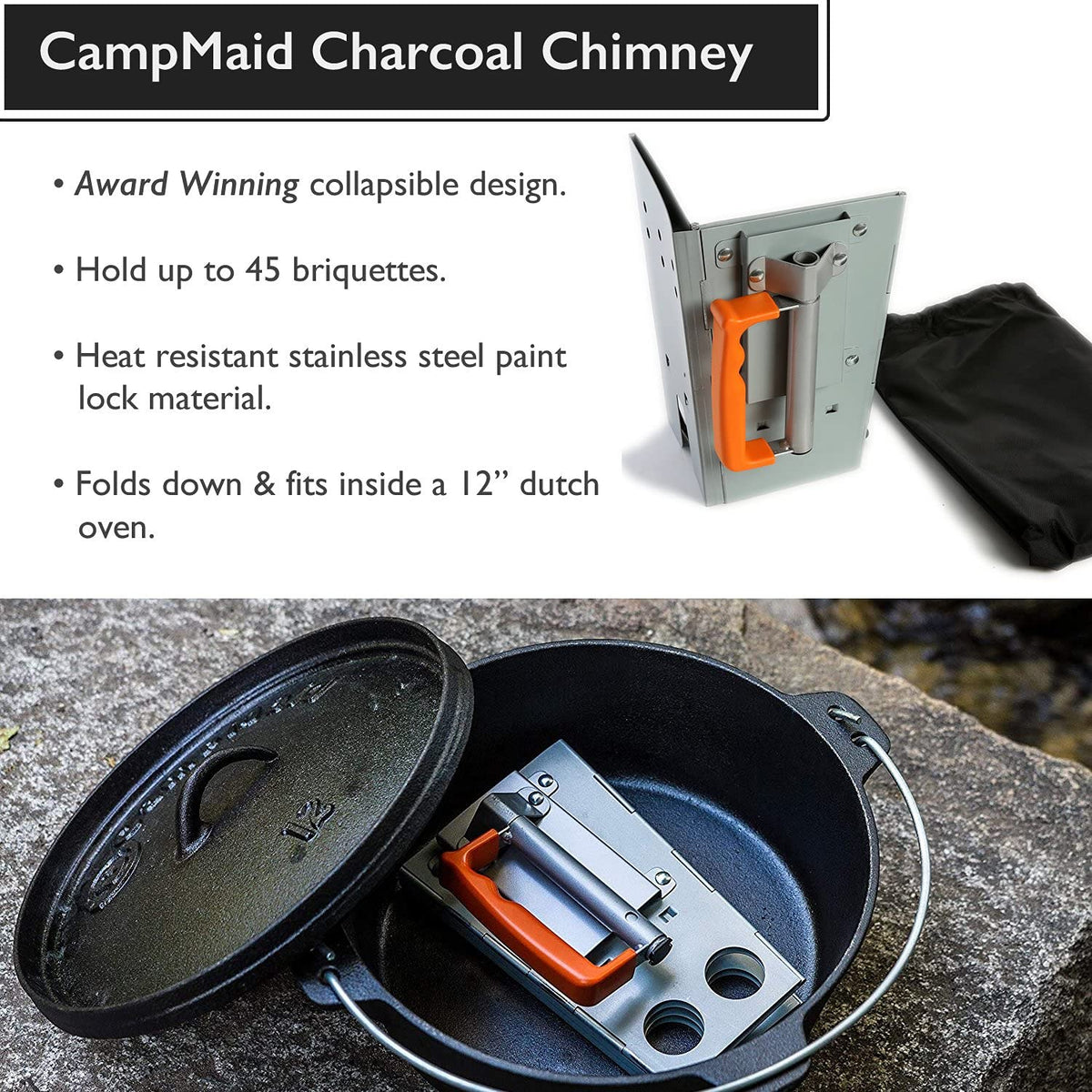 CampMaid 7-Piece Dutch Oven & Outdoor Cooking Accessory Set