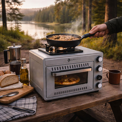 Eurocatch Portable Gas Camping Oven 25.2L – 2.1kW with Burner