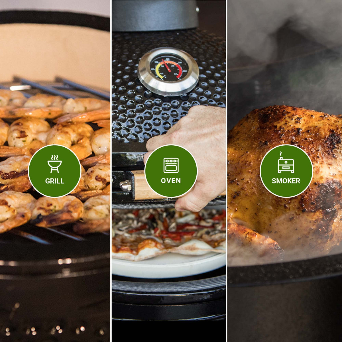 Kamado Bono 21" Ceramic Charcoal BBQ Grill & Smoker – Green