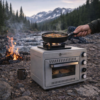 Eurocatch Portable Gas Camping Oven 25.2L – 2.1kW with Burner