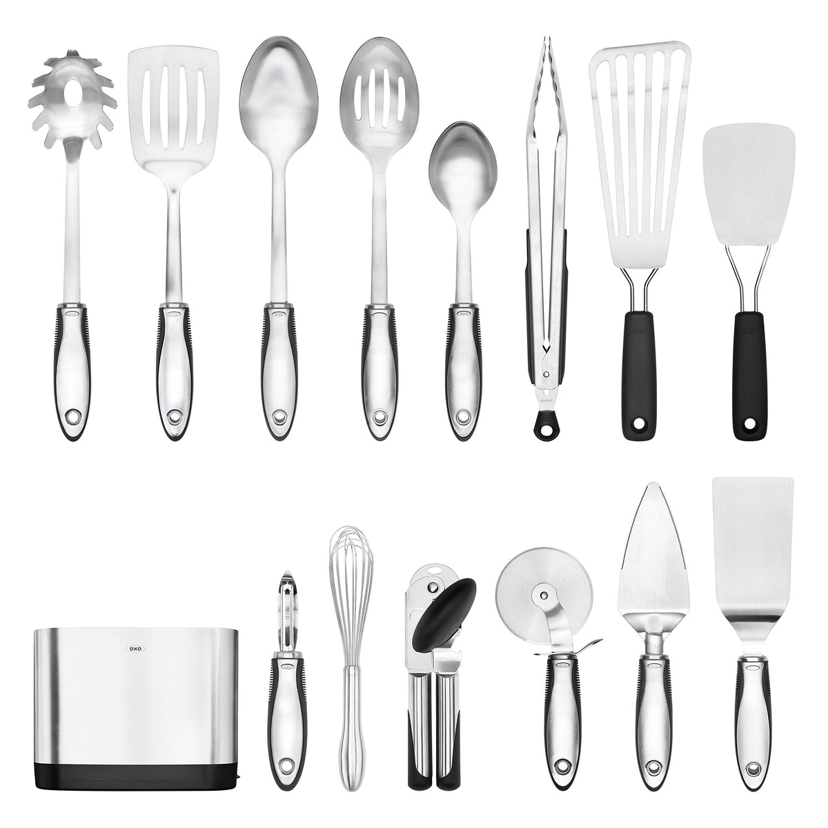 OXO Steel 15-Piece Kitchen Utensil Set – Stainless Steel