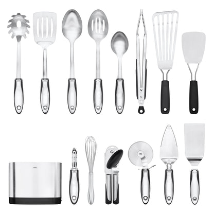 OXO Steel 15-Piece Kitchen Utensil Set – Stainless Steel