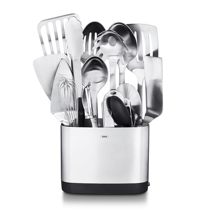 OXO Steel 15-Piece Kitchen Utensil Set – Stainless Steel