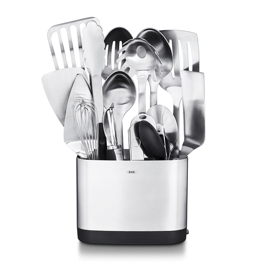 OXO Steel 15-Piece Kitchen Utensil Set – Stainless Steel