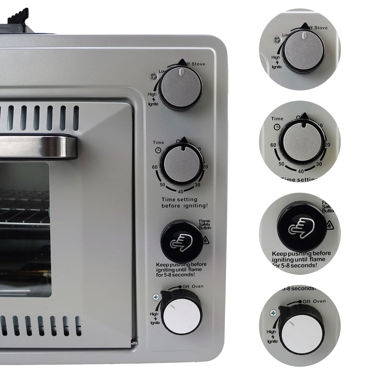 Eurocatch Portable Gas Camping Oven 25.2L – 2.1kW with Burner